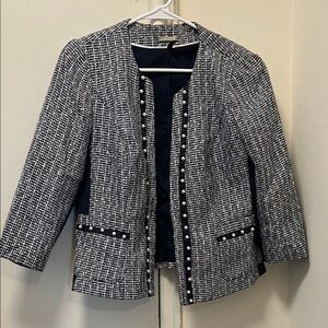 Elegant Blue Navy and White Women's Jacket
